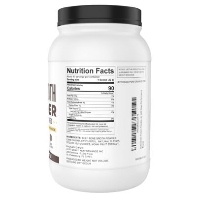 32oz Vanilla Bone Broth Protein Powder From Grass Fed Beef - Non-GMO Ingredients, Gut-Friendly, Low Carb Dairy Free Protein Powder - Natural Collagen Source For Joint Support - Keto Friendly