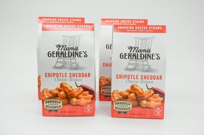 Mama Geraldine&#39;s Chipotle Cheese Straws - 4.5 oz Box (4 Pack) - Spicy &amp; Savory Baked Cheese Snacks
