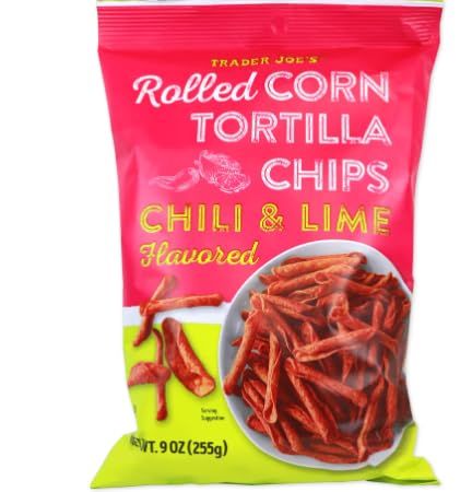 Trader Joe&#39;s Rolled Corn Tortilla Chips, Chili &amp; Lime Flavored, 9 Oz