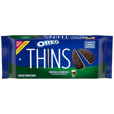 OREO Thins Irish Creme Chocolate Sandwich Cookies, Family Size, 11.78 oz
