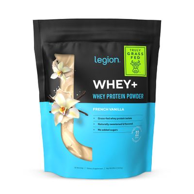 LEGION Whey Whey Isolate Protein Powder from Grass Fed Cows - Low Carb, Low Calorie, Non-GMO, Lactose Free, Gluten Free, Sugar Free, All Natural Whey Protein Isolate, 30 Servings (Vanilla)