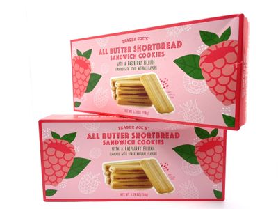 All Butter Shortbread Sandwich Cookies with Raspberry Filling by Trader Joes 5.29 - (Pack of 2)