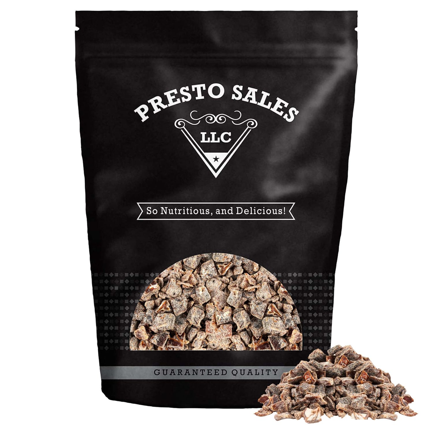 Presto Sales Chopped Dates 32 oz.  Rich Meaty Thick Flesh, 3/8 diced  Called &quot;The King Of Dates&quot;, Sweet Nutritious Healthy Diced Dates Snack, Vegan  Resealable 2 lbs. bag