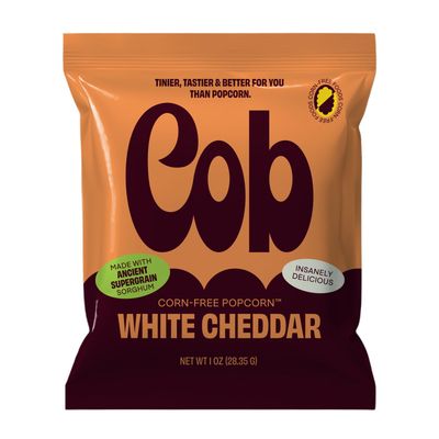 COB White Cheddar Sorghum Popcorn  Corn-Free, Organic and Clean Ingredients, Allergy-Friendly  Gluten-free, Non-GMO, &amp; Kosher  12-pack (1 oz)