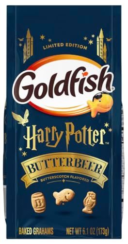 Goldfishs Crackers, Limited Edition Butter Beer Snack Crackers, 6.6 oz. bag w/JS REDHOK DEALZ Sticker