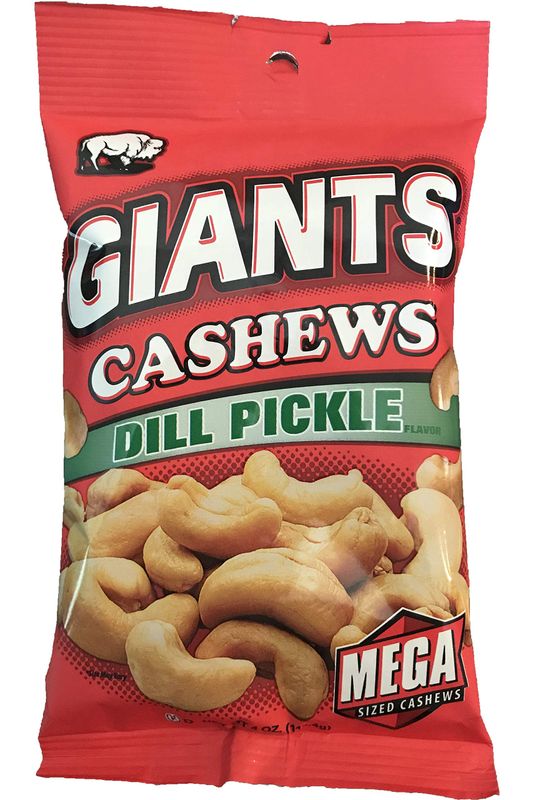 GIANTS Dill Pickle Flavored Cashews, (8-4 oz. Bags)