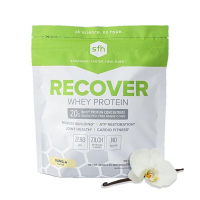 SFH RECOVER Whey Protein Powder (Vanilla) Great Tasting Grass Fed Whey for Post Workout  All Natural  No Soy, No Gluten, No RBST, No Artificial Flavors (20 serving bag)