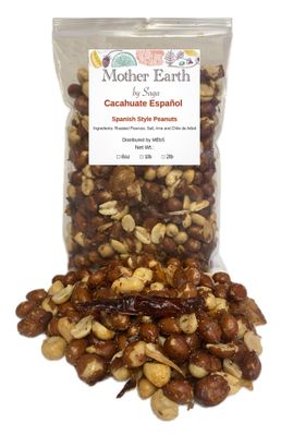 Cacahuate espaol - Roasted peanuts Lime Salt with Chile de Arbol - Cacahuate sal limon y Chile de Arbol Authentic Mexican Style (1 lb)