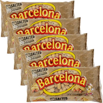 Barcelona Nut Inshell Unsalted Roasted Peanuts - 5 Pounds - USA Grown - Gluten Free - In Shell For Humans