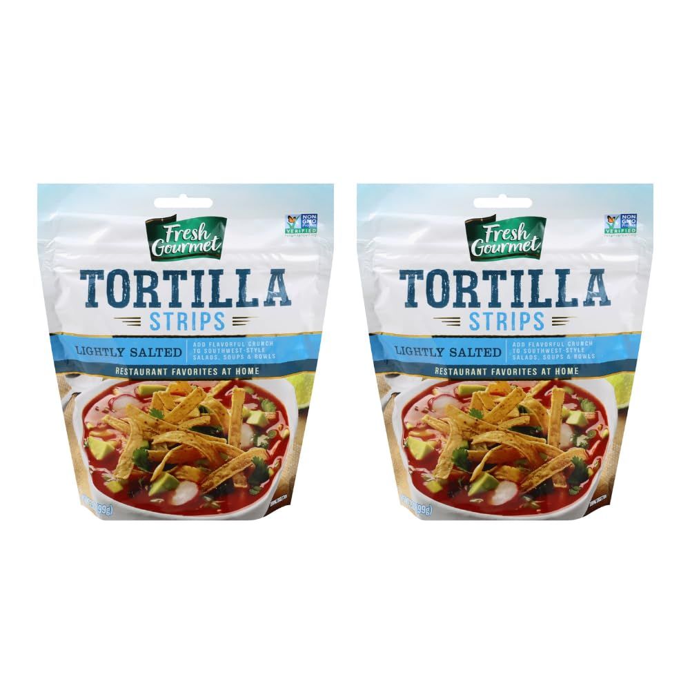 Fresh Gourmet Tortilla Strips, Lightly Salted 3.5 Ounce (Pack of 2)