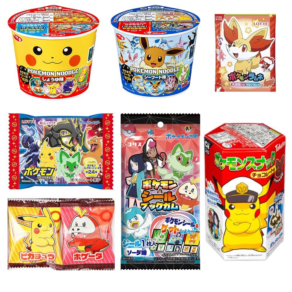 Assortment of Monster of Pokt Sweets &amp; Snacks (Sweets, Snacks, Noodles): total 8 (set E) Ninjapo Japan
