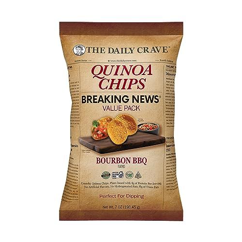 The Daily Crave Bourbon BBQ Quinoa Chips Value Packs, 7 Ounces (Pack Of 6) Plant-Based, Gluten-Free, Non-Gmo, Kosher, Crunchy