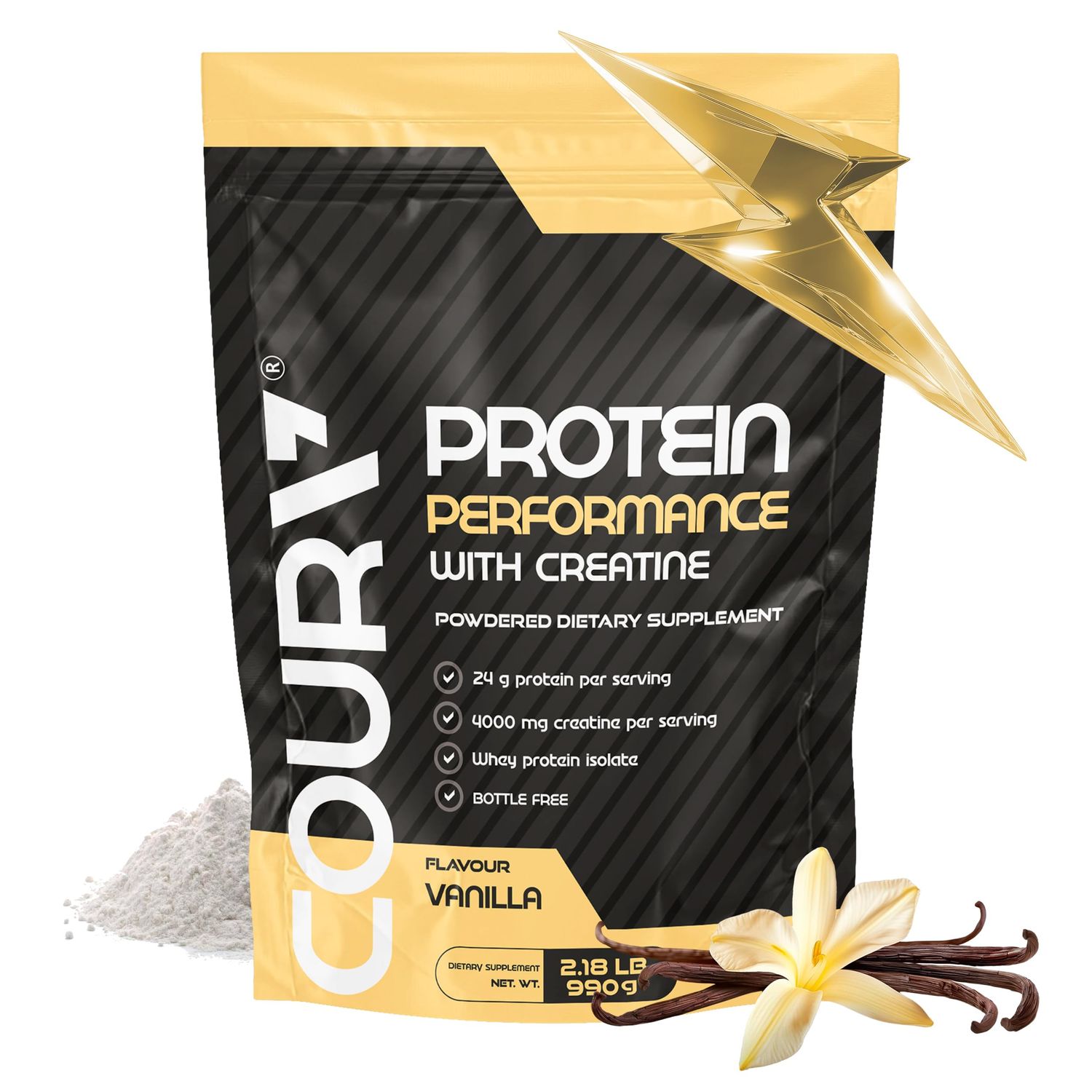COURA Proten Performance 990g - High-Performance Protein Powder - with Creatine - Ideal for Athletes - Gluten-Free