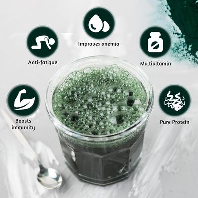 ATNreuro Organic Spirulina Powder, 32oz USDA Certified, 100% Pure &amp; Natural, Non-GMO, Gluten-Free, Detox &amp; Energy Boost, Rich in Protein, Iron, Antioxidants, Superfood for Smoothies, Ideal for Vegan