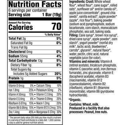Plum Organics Mighty Snack Bars - Blueberry - 0.67 oz Bars (Pack of 48) - Organic Fruit and Vegetable Toddler Food Snack Bars