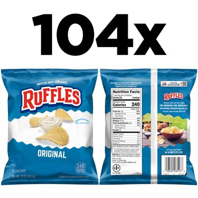 Ruffles Potato Chips, Original, 1 Ounce (Pack of 104)