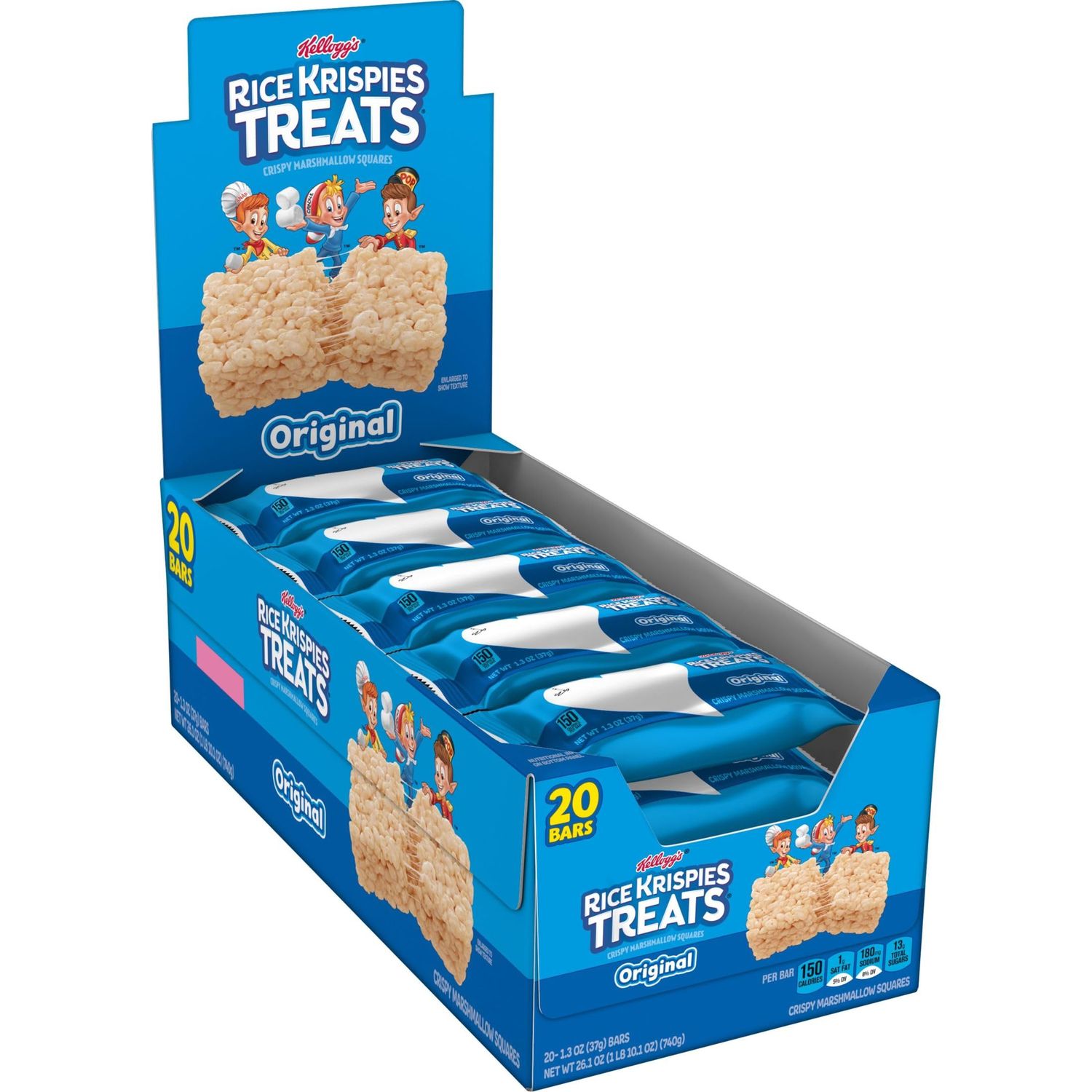 Rice Krispies Treats Marshmallow Snack Bars, Lunch Snacks, Original, 26oz Box (20 Count)