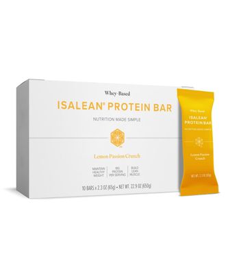 Isagenix Whey-Based IsaLean Protein Bar - For Meal Replacement &amp; Muscle Support - Lemon Passion Crunch (10 Bars)