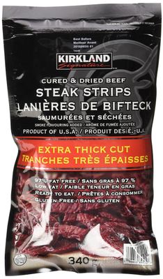 KIRKLAND SIGNATURE Premium Beef Steak Strips Jerky 12 Oz