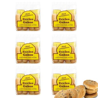 Real Lancashire Eccles Cakes  Traditionally Handmade with Pure Butter &amp; Dried Currants  British Snacks  Delicious Fruity &amp; Tasty Cakes for Anytime  5.29 Oz  4 Cakes (Pack of 6)