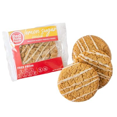 Red Plate Foods Lemon Sugar Cookie, Delicious Allergy Friendly Food, Vegan, Non Gmo, Vegetarian, Free From Tree Nuts,, 10.5Count (Pack Of 6)