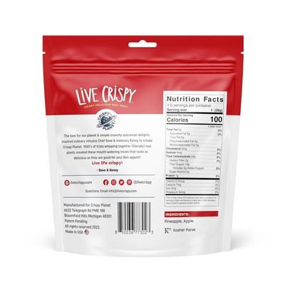 Live Crispy Fruit Chips - Pineapple-Powered Snack Packed with 100% Natural Fruit - Antioxidant-Rich, Vitamin-Packed (Apple/Pineapple) 4 Pack