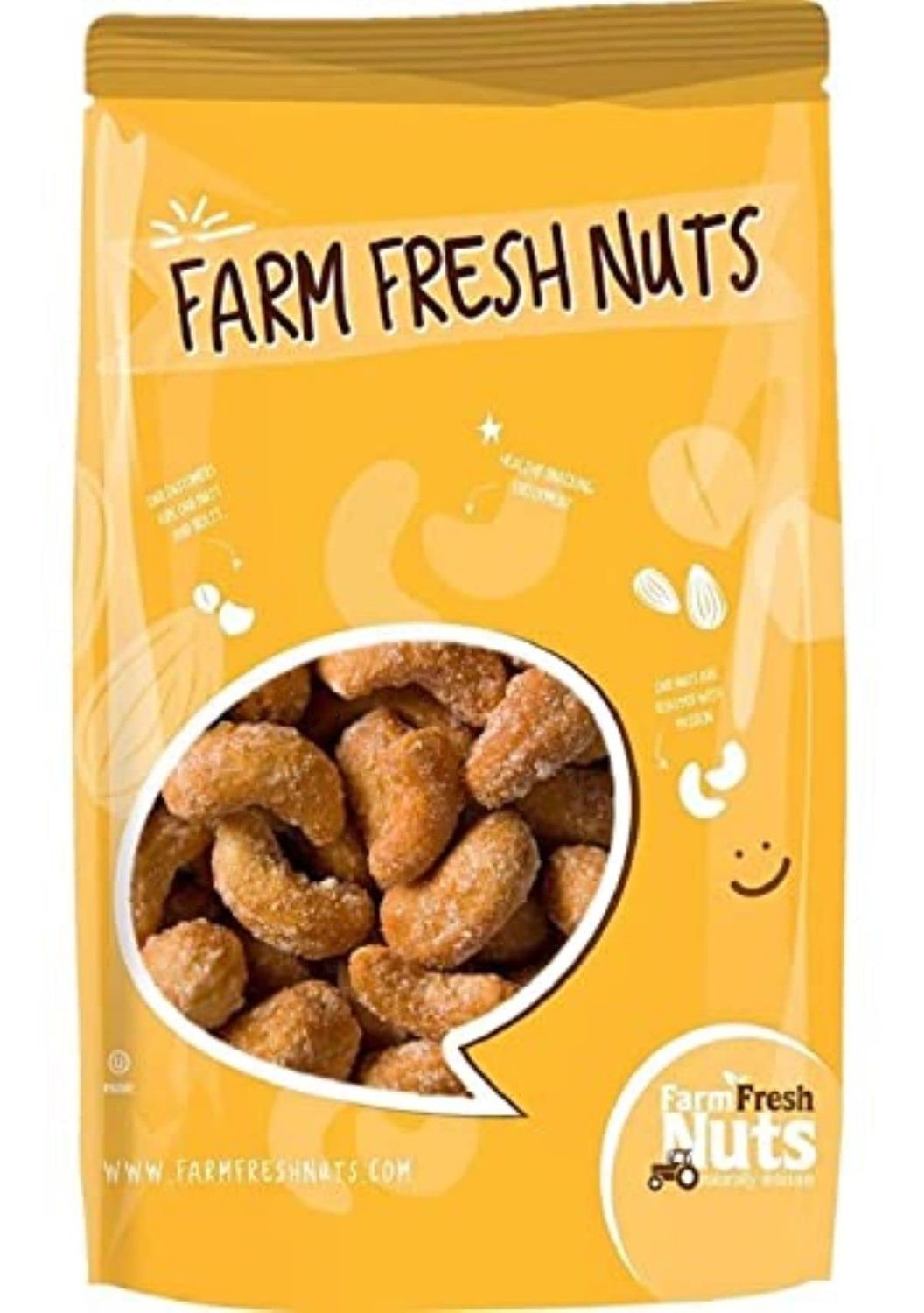 Honey Roasted Cashews - Small Batch Roasted - Sweet &amp; Tasty - Handpicked for Freshness - Perfect For Everyday Snack or Holiday Gift - All Natural - Farm Fresh Nuts Brand. (20 Ounce)