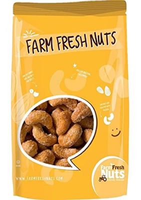 Honey Roasted Cashews - Small Batch Roasted - Sweet &amp; Tasty - Handpicked for Freshness - Perfect For Everyday Snack or Holiday Gift - All Natural - Farm Fresh Nuts Brand. (20 Ounce)