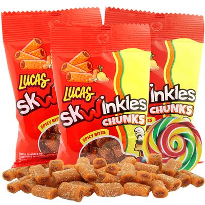 Needzo Spicy Mango Candy with Tamarind Filling, Authentic Mexican Bite Size Gummy Candies, Fiesta Party Snacks, 1.59 Ounces (Pack of 3) Lollipop Swirl Sticker Included