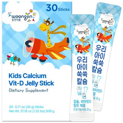Korean Food Kids Calcium Vit D Jelly Stick  Kids Snack, Woongjin Food