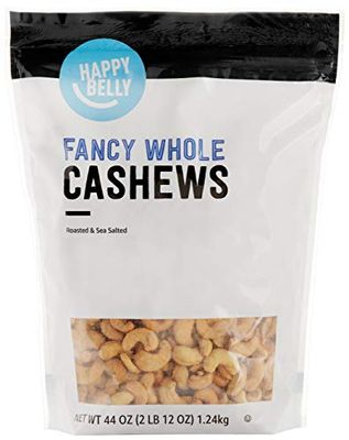 Amazon Brand - Happy Belly Roasted &amp; Sea Salted Fancy Whole Cashews, 2.75 pound (Pack of 1)