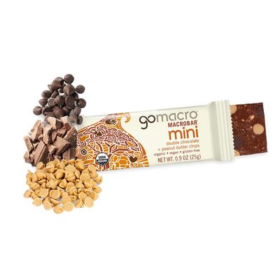 GoMacro MacroBar Mini Organic Vegan Snack Bars - Double Chocolate  Peanut Butter Chips (0.90 Ounce Bars, 24 Count)
