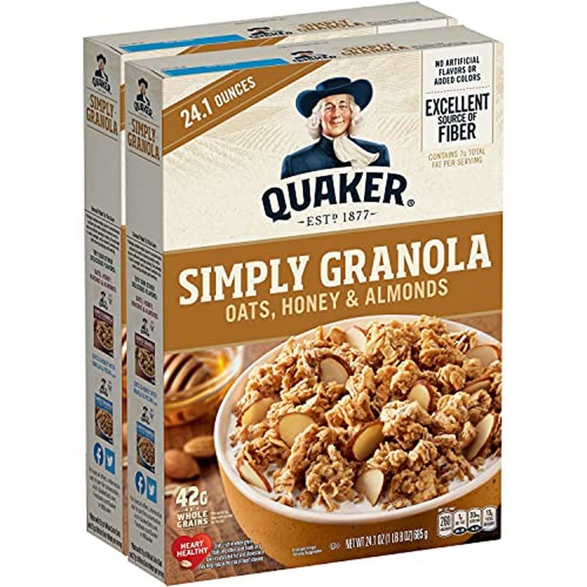 Quaker Simply Granola Honey &amp; Almond, (Pack of 2)