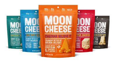 Moon Cheese Bites Bundle, Cheddar, White Cheddar, Parm, Gouda &amp; Get Pepper Jacked, 2-Ounce, 5-Pack, Lunch or Snack