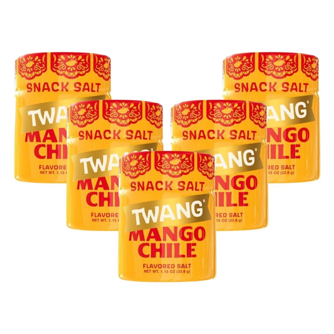 Twang Twangerz Flavored Salt Snack Topping  Gift Pack of 5, 1.15 oz. Shakers (1.15 oz., Mango Chili)