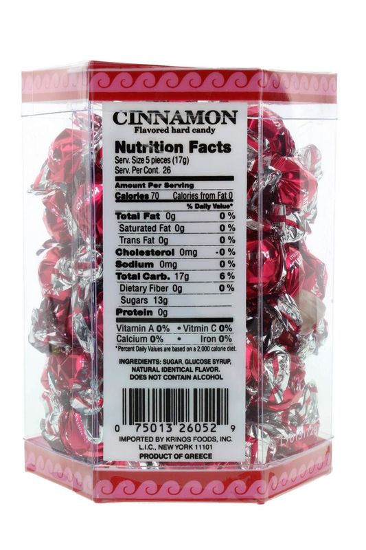 Krinos Cinnamon Hard Candy,Individually Wrapped, 10.6 oz, Imported from Greece