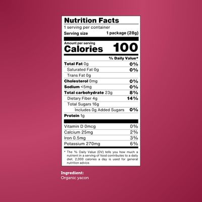 Baked Organic Yacon Chips by GOOD CHIPS! 100% Natural, Oil Free, Only One Ingredient: Yacon Root, USDA Organic, Earthy Sweet Superfood, Good Source of Fiber, 1 oz Bags, Pack of 8