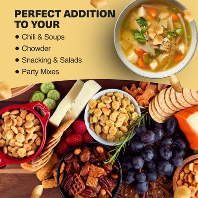 Wicked Minis Soup &amp; Oyster Crackers - Saltine Crackers Salted Flavored Mini Puffed Soup Crackers, Savory Snacking Mix, Seasoned Croutons Salad Toppers, Crackers for Chili 6oz (Cajun Creole, Pack of 3)