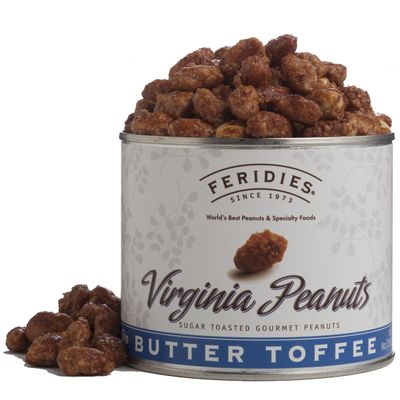 FERIDIES Butter Toffee Candied Peanuts, Buttery Sweet Sugar Toasted Fancy Peanuts, All-Natural OU-Dairy Kosher Certified, 9oz CAN