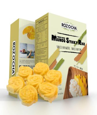 Rozocha Freeze Dried Mango with Sticky Rice Bites 3.52 Ounce (0.88 Oz x 4 Count) Healthy Snack for Kids and all Ages (Made from 100% Real Mango and Real Sticky Rice)