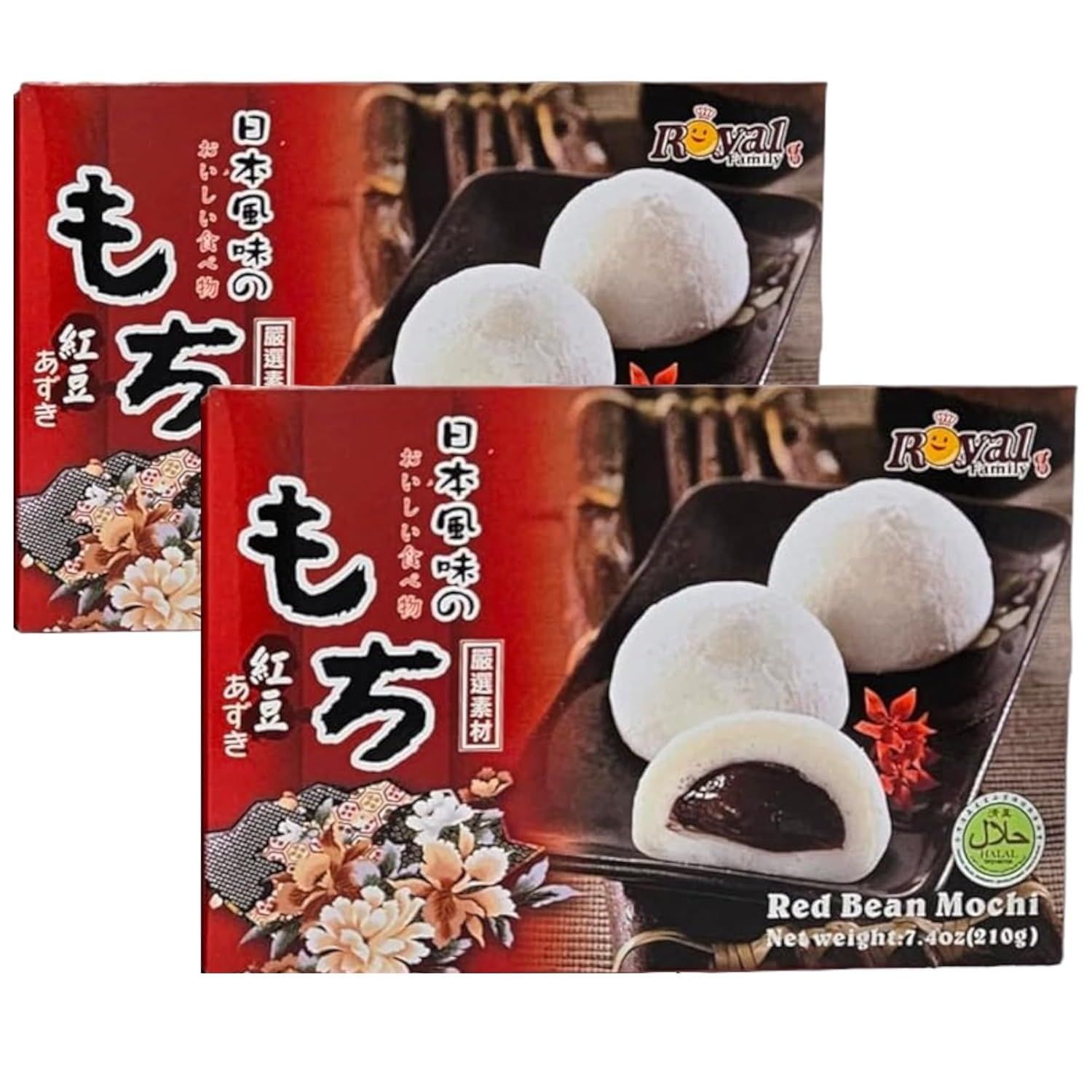 Japanese Red Bean Mochi - 7.4 Ounce / 210 Grams (Pack of 2)