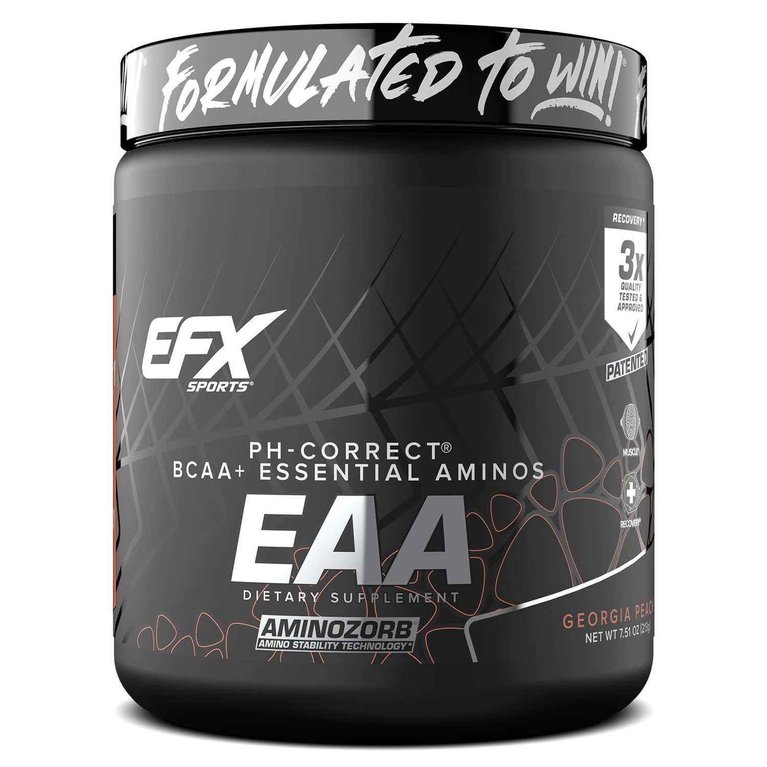 EFX Sports Training Ground EAA  Essential Amino Acids Supplement  Energy &amp; Protein Synthesis  Pre, Intra, or Post Workout  40 Servings (Georgia Peach)