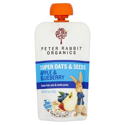 Peter Rabbit Organics SUPER Oats &amp; Seeds, Apple &amp; Blueberry, 4 oz Pouches, (Pack of 10)