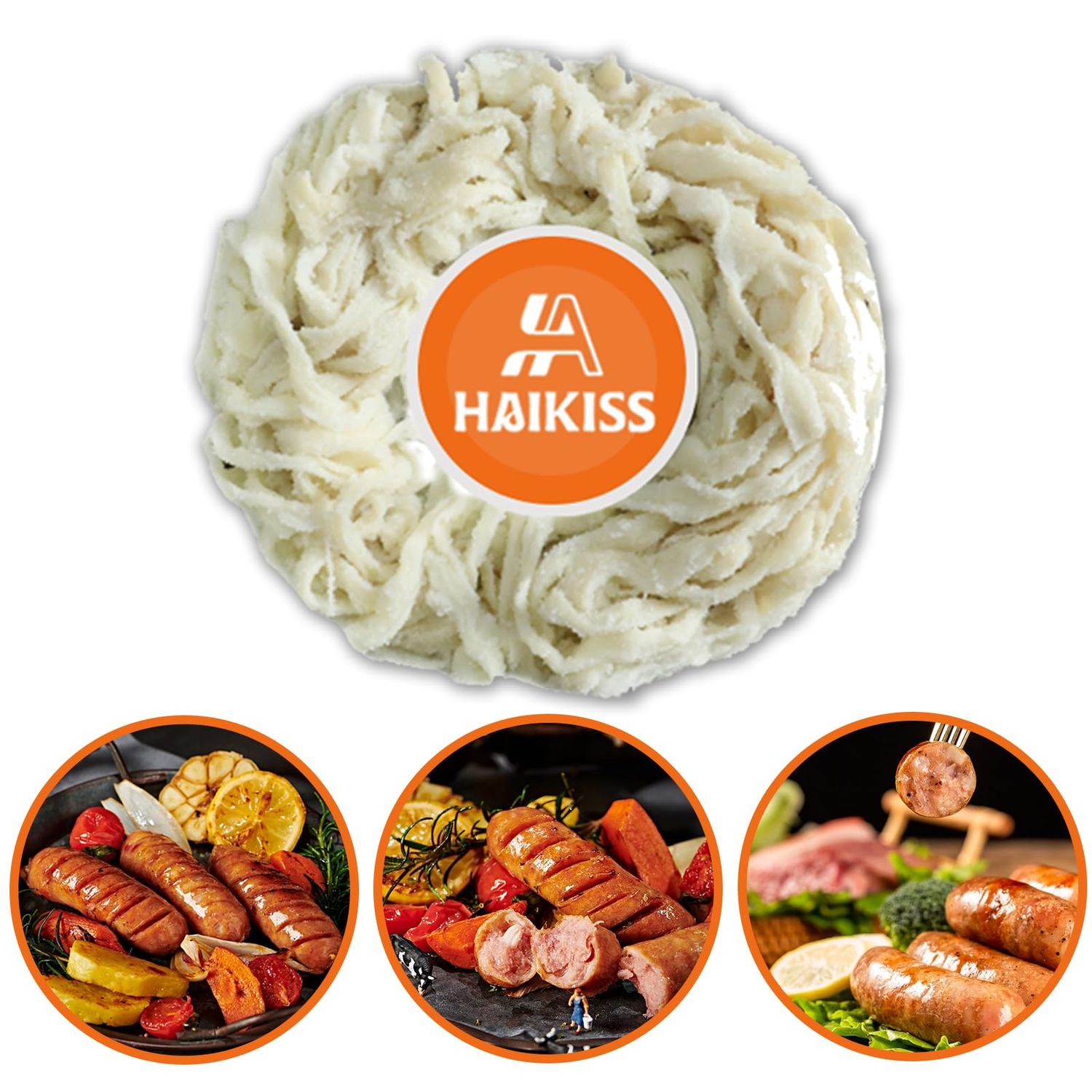 Natural Hog Sausage Casing, Edible Casings for Sausage Making, Grade A, Pre-Tubed, Great for Snack Sticks, Italian Sausage, Hot Dog Casing, Breakfast Sausage Links and Most Sausage -10M/32ft,36-38mm