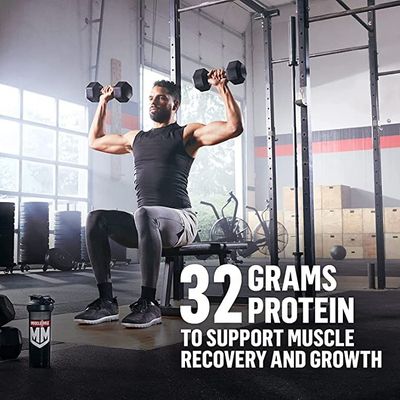 Muscle Milk Genuine Protein Powder, Strawberries N Crme, 1.93 Pounds, 12 Servings, 32g Protein, 3g Sugar, Calcium, Vitamins A, C & D, NSF Certified for Sport, Energizing Snack, Packaging May Vary