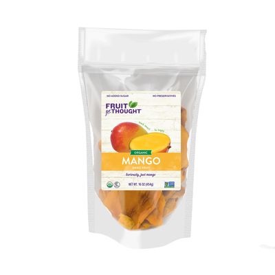 Fruit for Thought Organic Dried Mango  Dried Fruit Snack Packs Ideal for the Family  No Sugar Added  At Home, Work, or On the Go  16 Ounce Bags Pack of 2