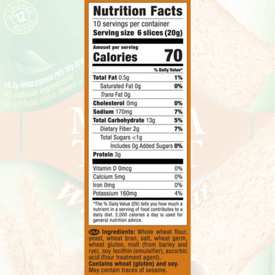 Melba Toast, Flatbread Toast Crackers - Whole Wheat - All Natural Thin and Crispy Flatbread Crackers - Non-GMO, 7 Oz, Pack of 3