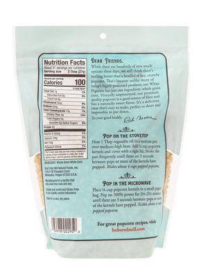 Bob's Red Mill White Popcorn, 30oz (Pack of 1) - Non GMO, Whole Grain, Vegan, Kosher