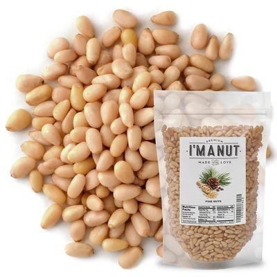 Premium Raw Pine Nuts 32oz (2 lbs.) Non-GMO, No Additives Batch Tested Gluten &amp; Peanut Free, Resealable Pouch for Freshness, Unsalted Pine Nuts - Perfect for Pesto, Salads, Gourmet Cooking and Baking