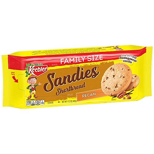 Keebler Sandies Cookies, Pecan Shortbread, Family Size, 17.2 oz Tray